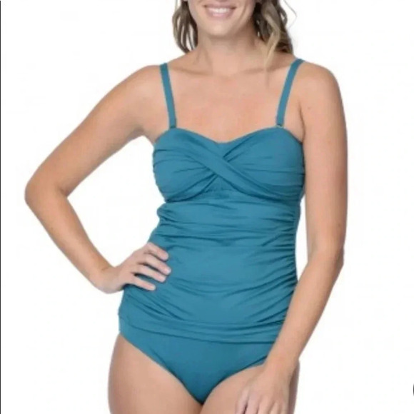 Royal Blue Jantzen Tankini Swimsuit Set Size 10 - Picture 2 of 9